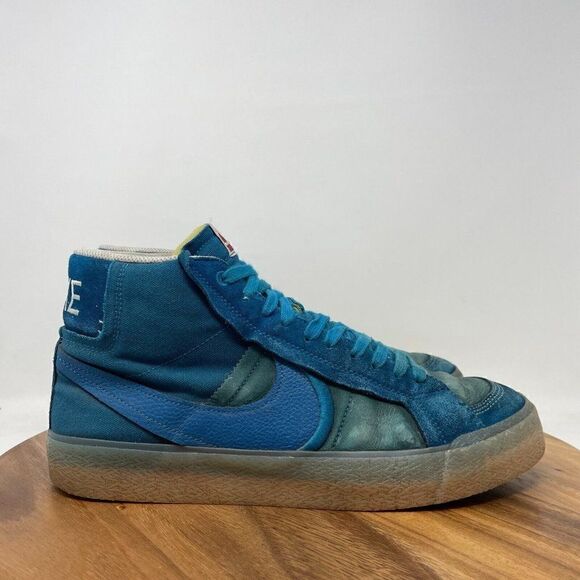 Nike SB Zoom Blazer Premium Mid PRM Plus Green Teal Gum Sneakers Shoes Mens 10.5 - Picture 1 of 8
